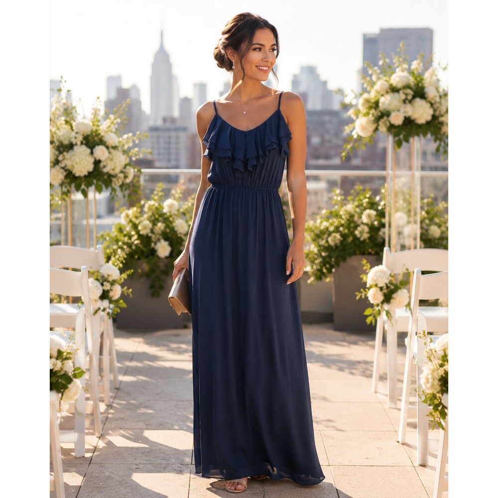 A New York 100% silk dress in navy